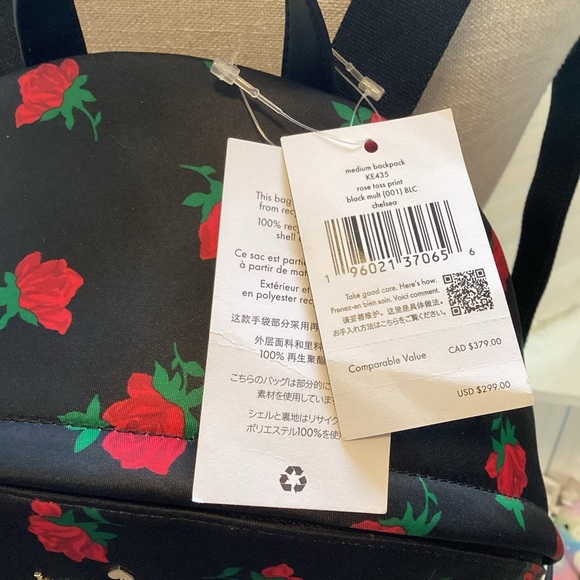 KATE SPADE ROSE TOSS PRINT BACK PACK NEW 1191 - Picture 4 of 7
